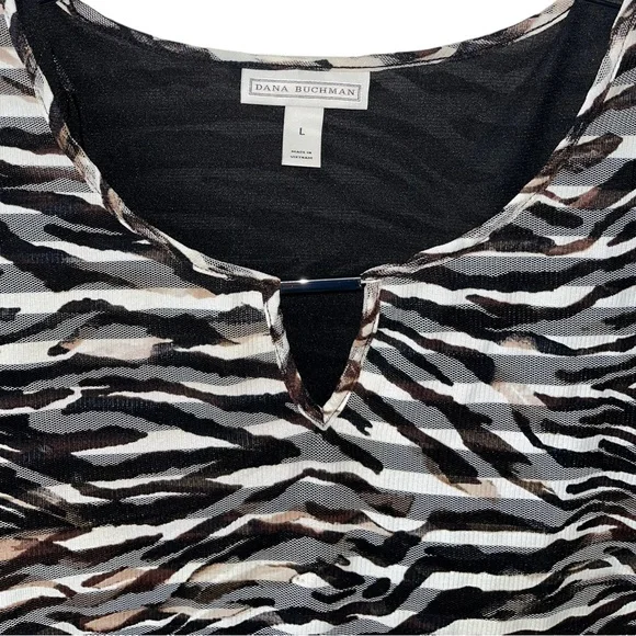 Dana Buchman Animal Print Blouse Size L - Picture 3 of 4